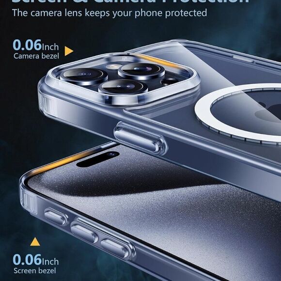 iPhone 15 Pro-Max Case Magnetic Charging Anti Yellowing Shockproof Phone Case - Picture 3 of 8